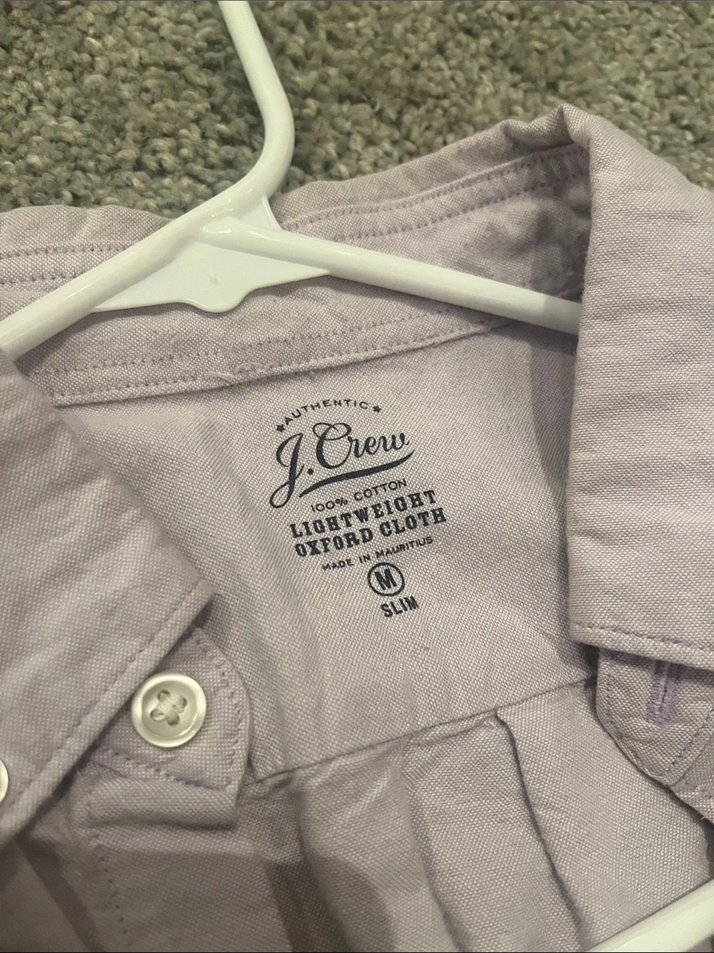 J. Crew Men's Light Lavender Button-Down Shirt